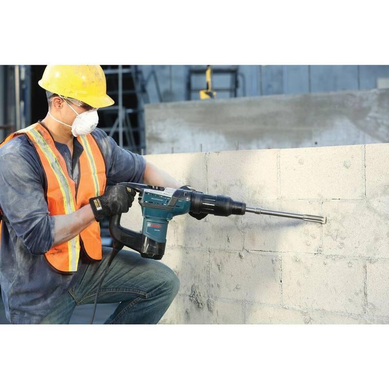 Martillo rotativo SDS-Max de concreto/mampostería con velocidad variable con cable de 12 amp, 1-9/16 pulgadas de Bosch con estuche de transporte - RH540M