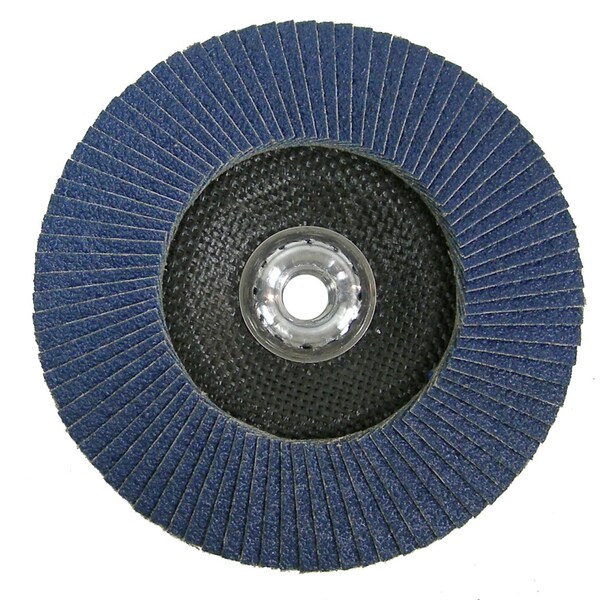 Disco de solapa abrasivo Weiler 6" Tiger Disc, cónico (TY29), 40Z, 5/8"-11 UNC - 50659.