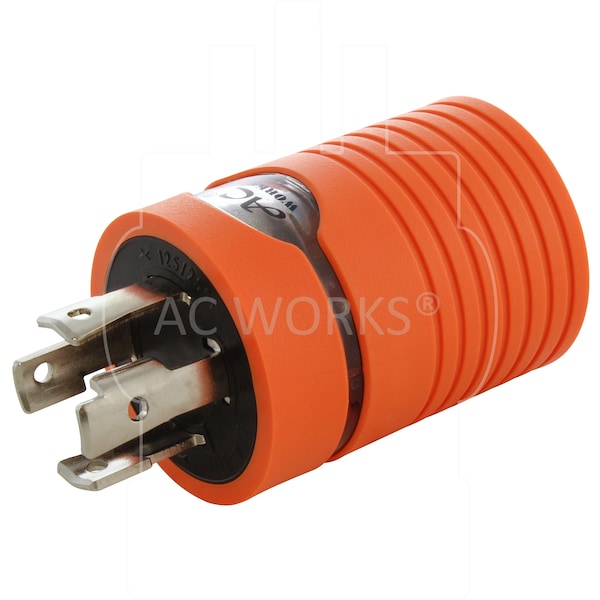 Ac Works 30A 4-Prong 125/250V L14-30P Plug to L14-20R 20A 4-Prong 125/250V Connector - ADL1430L1420