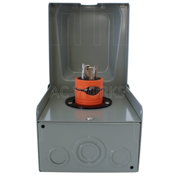 Ac Works 30A 4-Prong 125/250V L14-30P Plug to L14-20R 20A 4-Prong 125/250V Connector - ADL1430L1420