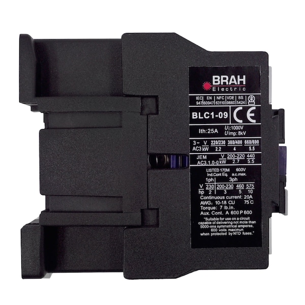 Brah Electric , Replacement 25A 600V 3P with 24VAC Closing Coil for TeSys D Contactor LC1D0910-B7 - BLC1D0910-B7