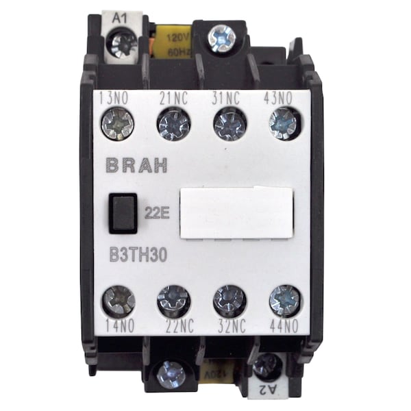 Brah Electric , Direct Replacement 16A 600V 4P with 120VAC Closing Coil for World Series Contactor 3TH30 - B3TH30
