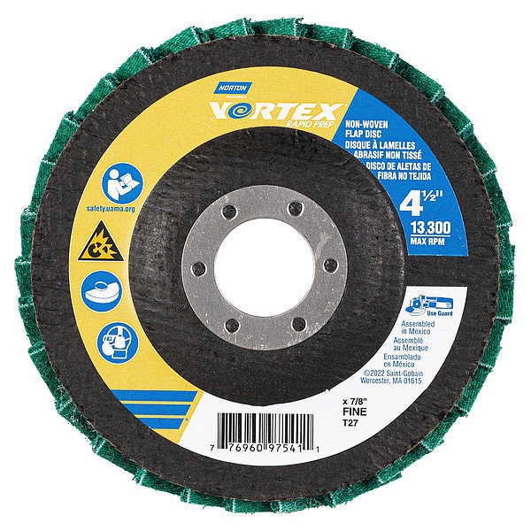 Disco de láminas Norton Abrasives, Óxido de aluminio, 4 1/2" de diámetro - 77696097541