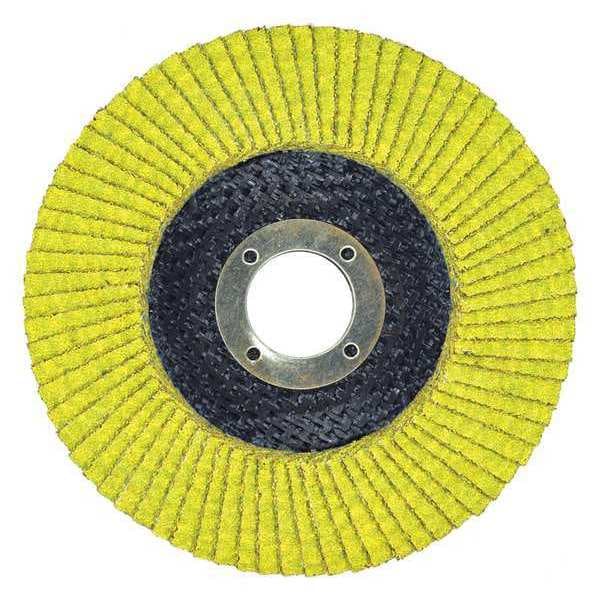 Disco de aletas de fibra de vidrio PREDATOR recubierto de alto rendimiento con bordes duros de 4-1/2" x 7/8" de Arc Abrasives, grano 80 - 71-10826AFW