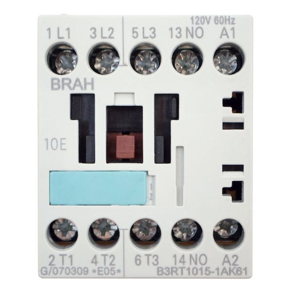 Brah Electric , Direct Replacement 9A 600V 3P with 120VAC Closing Coil for Sirius Contactor 3RT1016 - B3RT1016