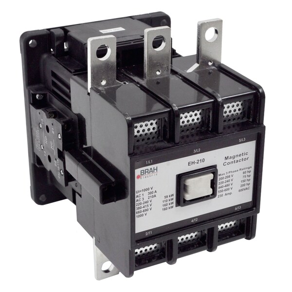 Brah Electric , Direct Replacement 210A 600V 3P with 120VAC Closing Coil for EH Series Contactor EH-210 - BEH-210