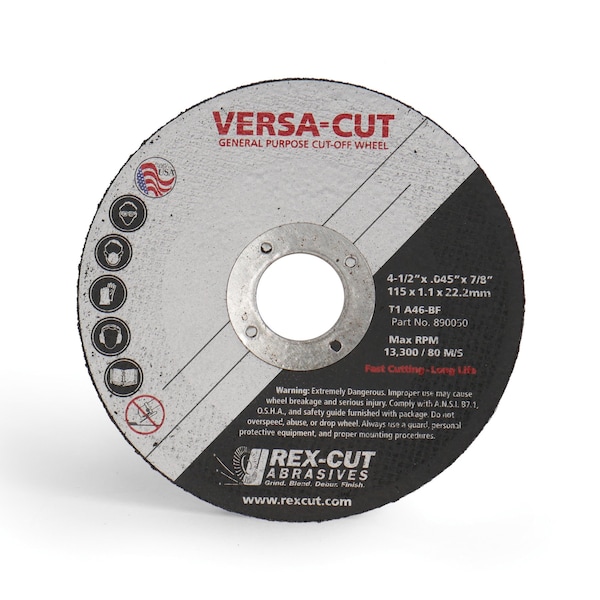 Rueda para cortar Versa-Cut de Rex Cut 4 1/2 X .045 X 7/8 T1 Versa-Cut - 890050