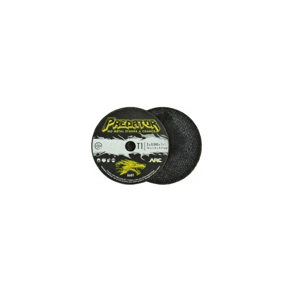 Rueda de corte recubierta recta de alto rendimiento, A60T - 903043805W de Arc Abrasives 3" x .04" x 3/8".