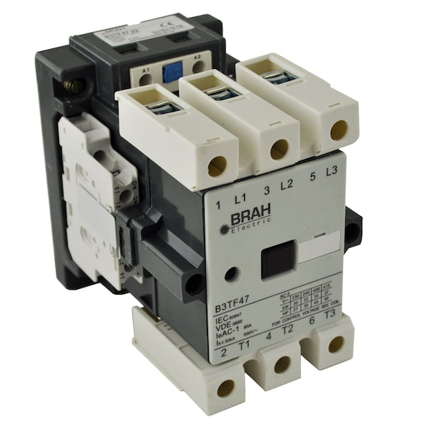 Brah Electric , Direct Replacement 63A 600V 3P with 110/120VAC Closing Coil for World Series Contactor 3TF47 - B3TF47