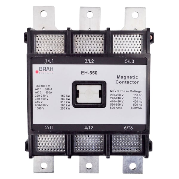 Brah Electric , Direct Replacement 550A 600V 3P with 120VAC Closing Coil for EH Series Contactor EH-550 - BEH-550