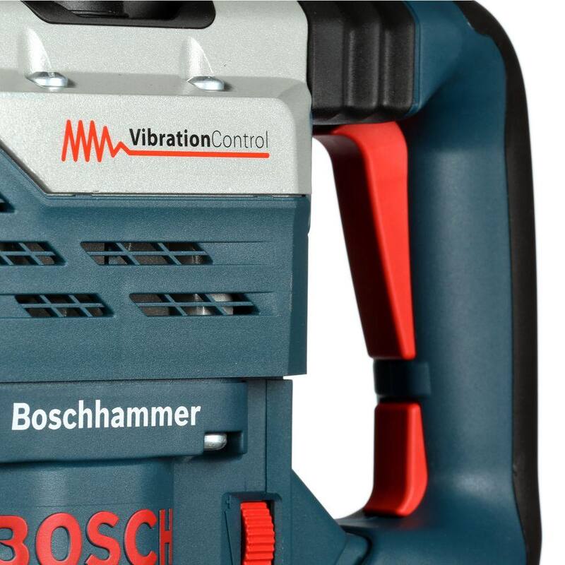 Martillo rotativo Bosch de 13 amperes con cable de 1-5/8 pulgadas SDS-max y velocidad variable con mango lateral auxiliar y estuche de transporte - 11264EVS