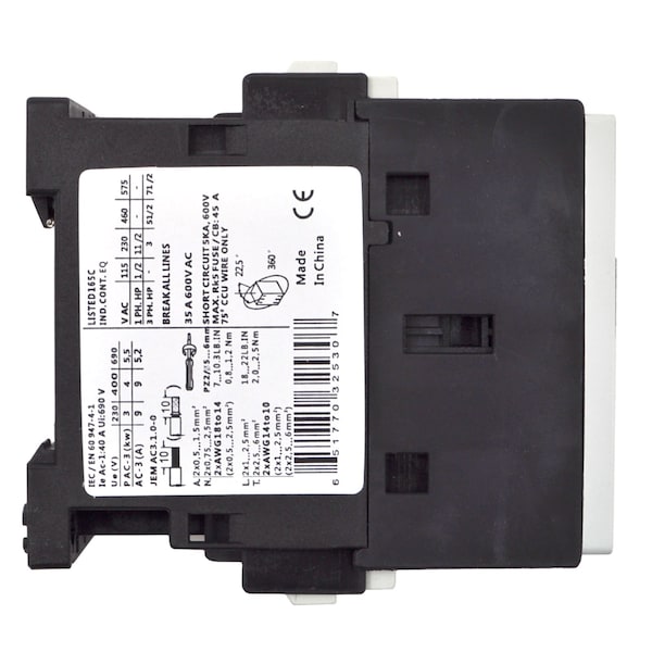 Brah Electric , Replacement 9A 600V 3P with 120VAC Closing Coil for Sirius Contactor 3RT1023-1AK61 - B3RT1023-1AK61