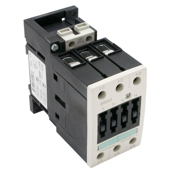 Brah Electric , Direct Replacement 32A 600V 3P with 120VAC Closing Coil for Sirius Contactor 3RT1034 - B3RT1034