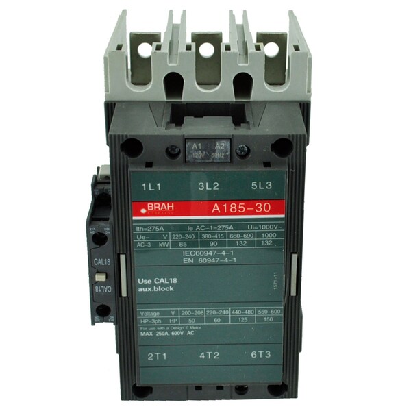Brah Electric , Replacement 156A 600V 3P with 24VAC Closing Coil for A-Line Contactor A185-30-11-81 - BA185-30-11-81