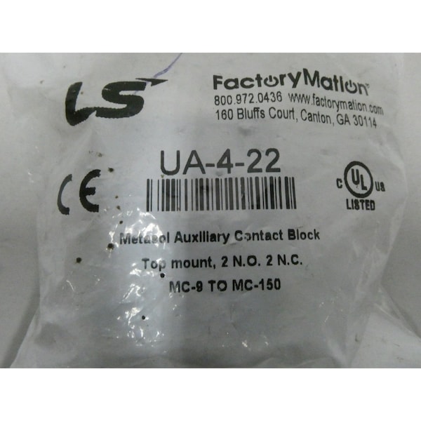 Ls Industrial Systems AXUILIARY CONTACT TOP MOUNT CONTACTOR PARTS AND ACCESSORY - UA-4-22