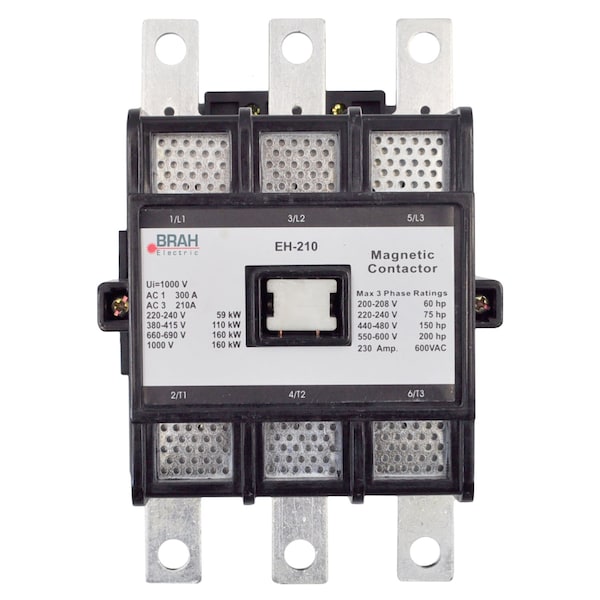 Brah Electric , Replacement 210A 600V 3P with 480VAC Coil for EH Series Contactor EH-210-30-22AS - BEH-210-30-22AS
