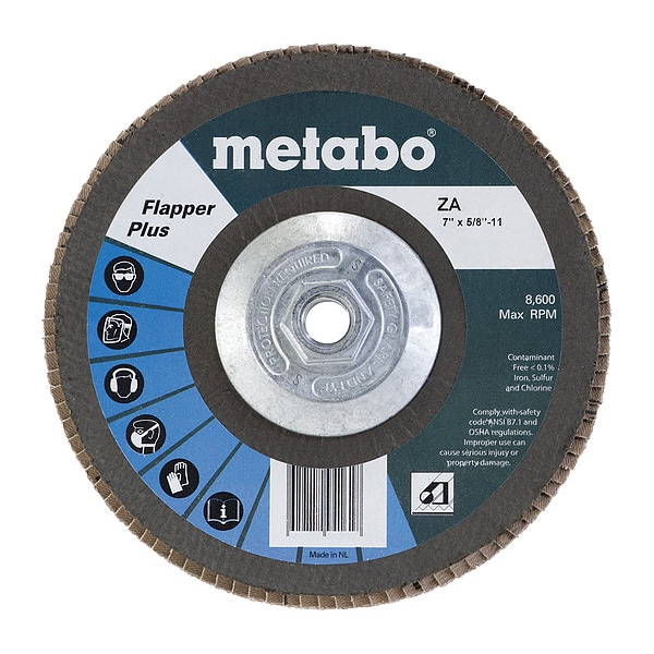 Disco de Láminas Metabo, 7" de diámetro, Grano 40, 5/8"-11, T27 - 629477000