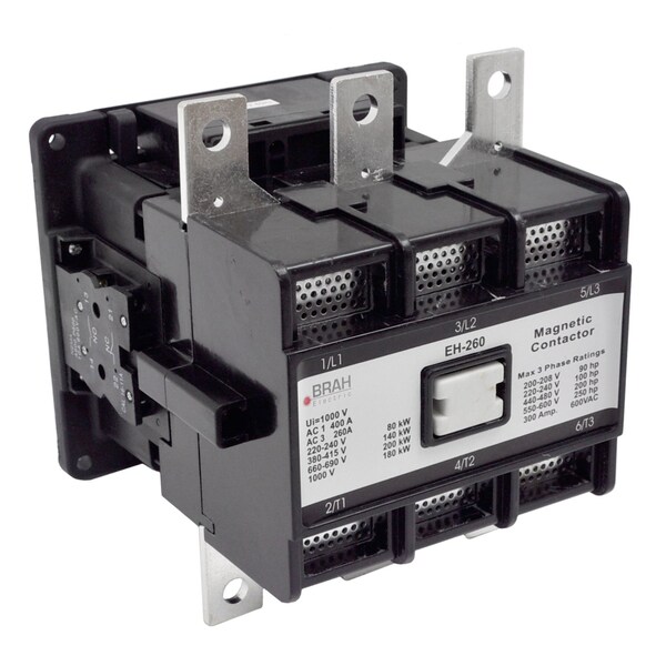 Brah Electric , Direct Replacement 260A 600V 3P with 120VAC Closing Coil for EH Series Contactor EH-260 - BEH-260