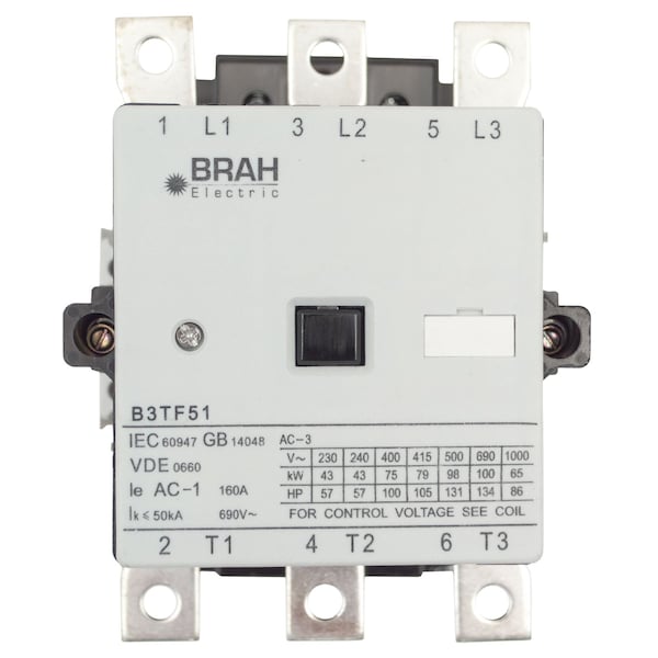 Brah Electric , Replacement 140A 600V 3P with 110/120VAC Closing Coil for World Series Contactor 3TF51 - B3TF51