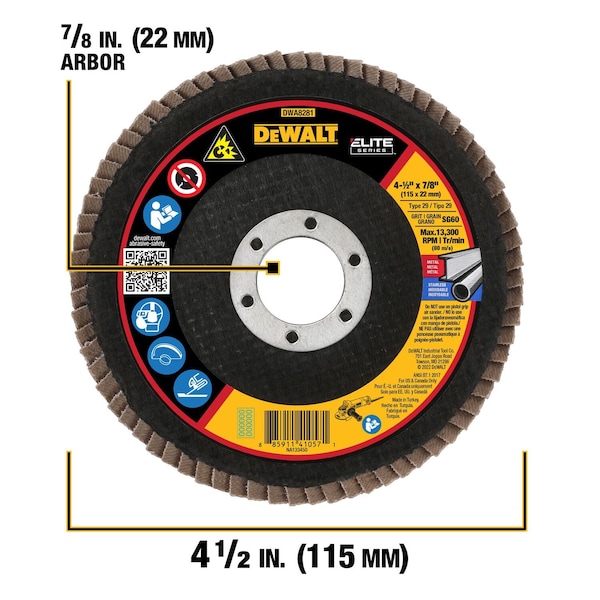 Disco de láminas Dewalt 4-1/2" x 7/8" 60G T29 XP CER - DWA8281