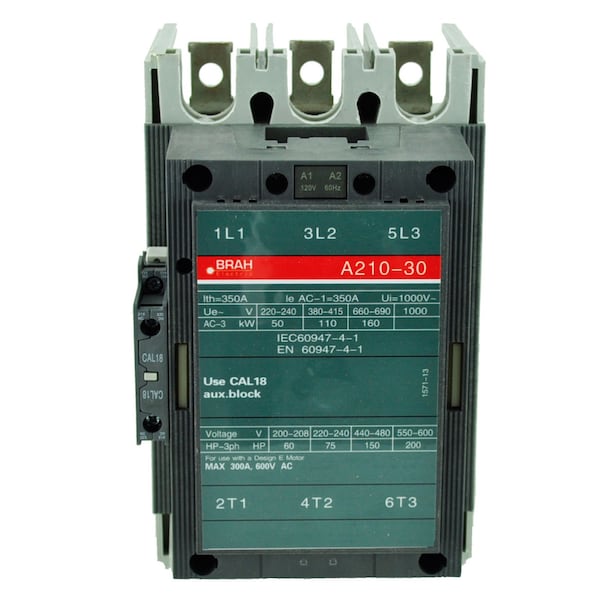 Brah Electric , Replacement 192A 600V 3P with 220/240VAC Coil for A-Line Contactor A210-30-11-80 - BA210-30-11-80
