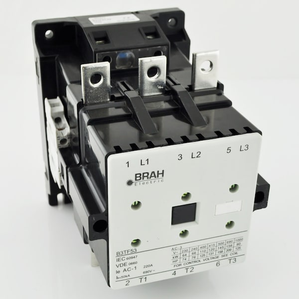 Brah Electric , Replacement 205A 600V 3P with 110/120VAC Closing Coil for World Series Contactor 3TF53 - B3TF53