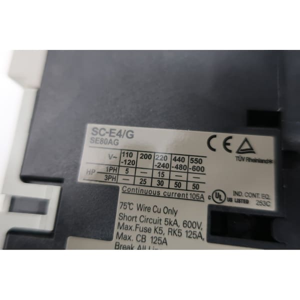 Fuji Electric MAGNETIC CONTACTOR 24V-DC 80A AMP 40KW OTHER CONTACTOR - SC-E4/G