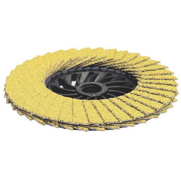 Disco de láminas de nylon PREDATOR recubierto para alto rendimiento con borde duro de Arc Abrasives de 4-1/2" x 5/8"-11, 120 Granos - 71-10917HEW