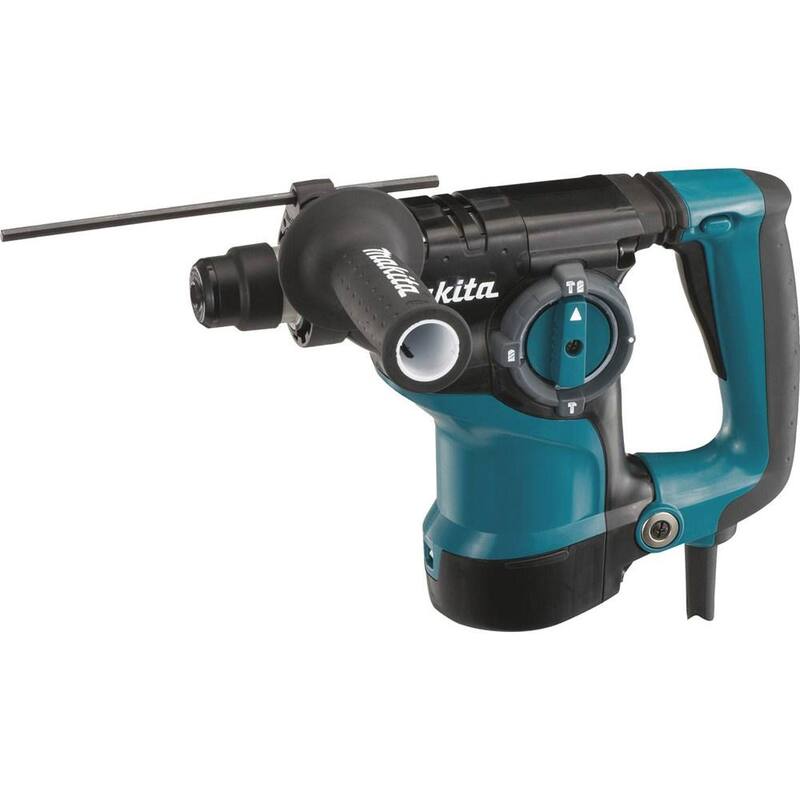 Martillo Rotativo para Concreto/Mampostería con Cable SDS-Plus de 7 Amperes y 1-1/8 pulgadas de Makita con Mango Lateral y Estuche de Plástico Resistente - HR2811F