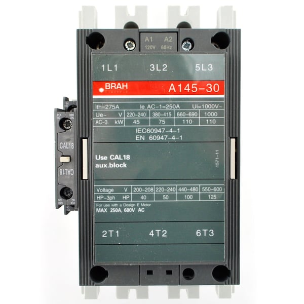 Brah Electric , Replacement 130A 600V 3P with 415/440VAC Coil for A-Line Contactor A145-30-11-86 - BA145-30-11-86