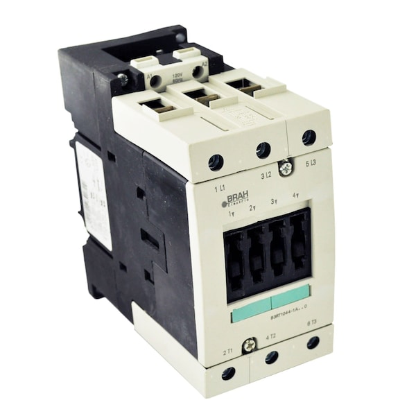 Brah Electric , Direct Replacement 65A 600V 3P with 120VAC Closing Coil for Sirius Contactor 3RT1044 - B3RT1044