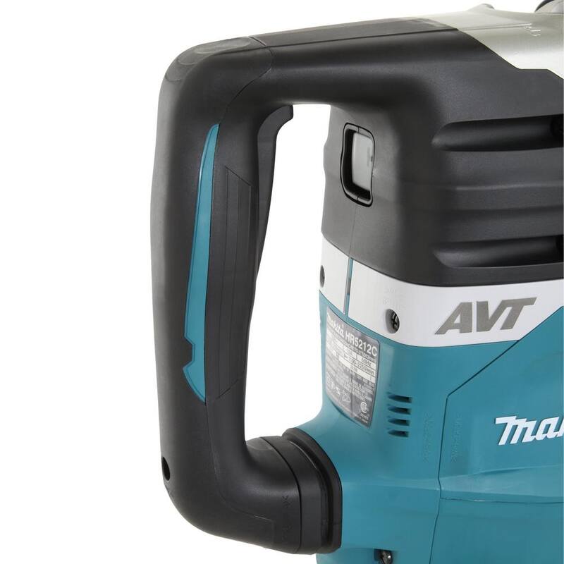 Martillo rotativo Makita de 15 amperes y 2 pulgadas con cable SDS-MAX para concreto/mampostería con tecnología avanzada AVT (Anti-Vibration Technology) con estuche rígido - HR5212C