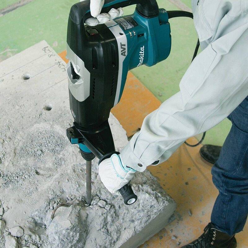 Martillo rotativo Makita de 15 amperes y 2 pulgadas con cable SDS-MAX para concreto/mampostería con tecnología avanzada AVT (Anti-Vibration Technology) con estuche rígido - HR5212C