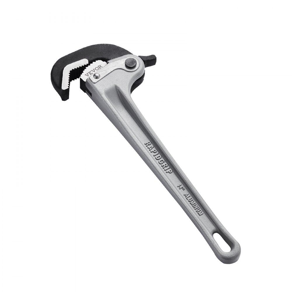 VEVOR Pipe Wrench, 14" Aluminum Straight Pipe Wrench, Automatic Jaw Adjustment, Adjustable Plumbing Wrench, Easy to Carry, Ergonomic Handle, Hangable Design, for Water Pipes, Automotive Repairs - GQBS14INCHZG5HXBPV0