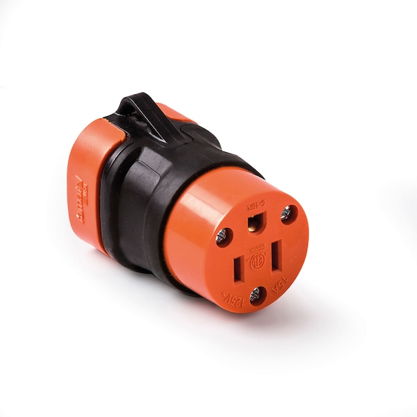 Easylife Tech 15 Amp 125V Grnd Replacement Connector HD w/Rubber Grip UL Listed - 0-2115-R