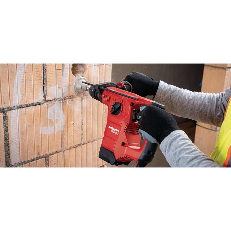Martillo rotativo con cable Hilti TE 6-CL de 120 voltios y 1-3/32 pulgadas SDS-Plus con juego de taladro compuesto por 3 puntas de taladro TE-CX - 3869730