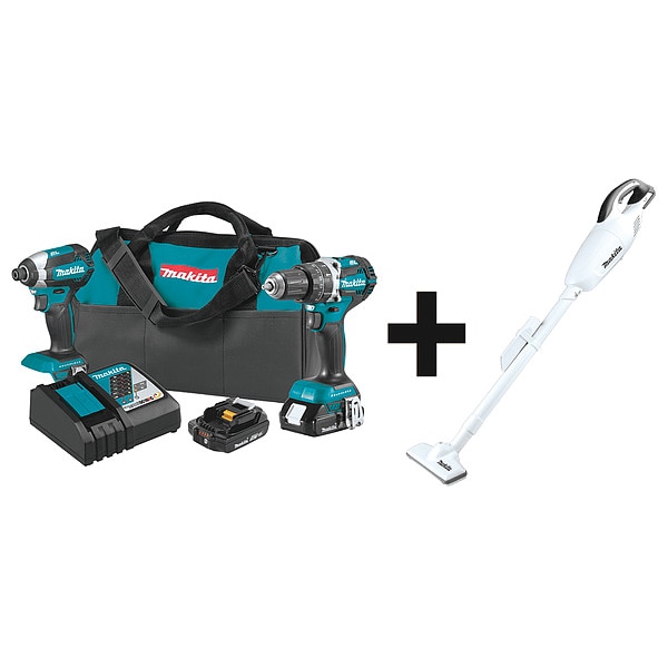 Makita Cordless Combination Kit, 3 Tools, 18V DC - XT269R + XLC02ZW