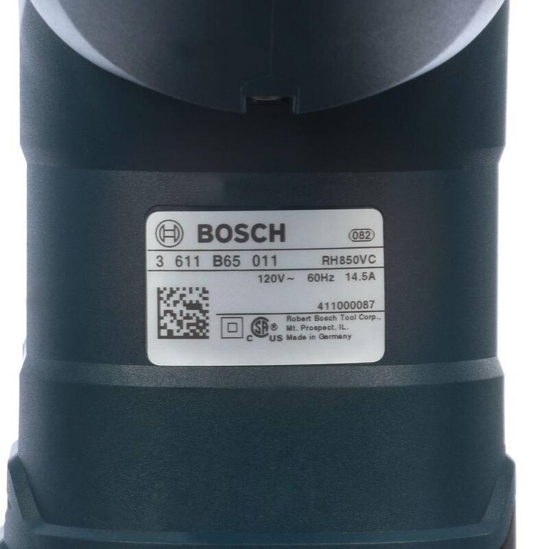 Bosch Taladro Rotativo de Martillo SDS-max con Cable de 13.5 Amperes y 1-7/8 pulgadas de Concreto/Mampostería con Estuche de Transporte - RH850VC