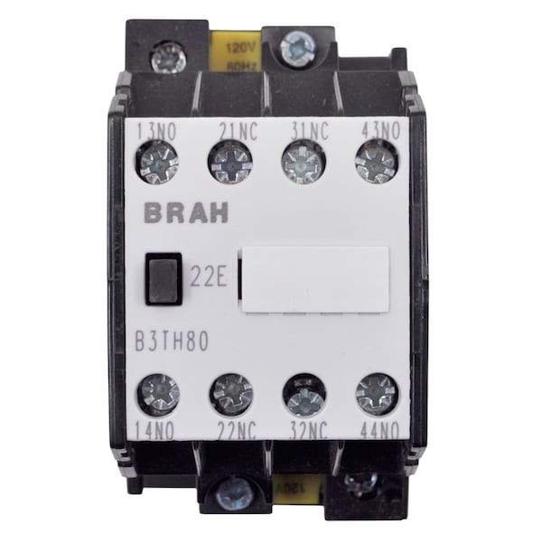 Brah Electric , Direct Replacement 16A 600V 4P with 120VAC Closing Coil for World Series Contactor 3TH80 - B3TH80
