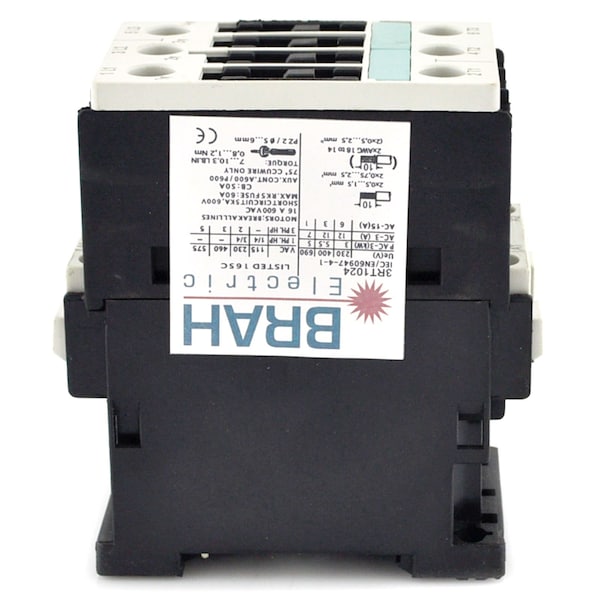 Brah Electric , Replacement 12A 600V 3P with 480VAC Closing Coil for Sirius Contactor 3RT1024-1AV61 - B3RT1024-1AV61