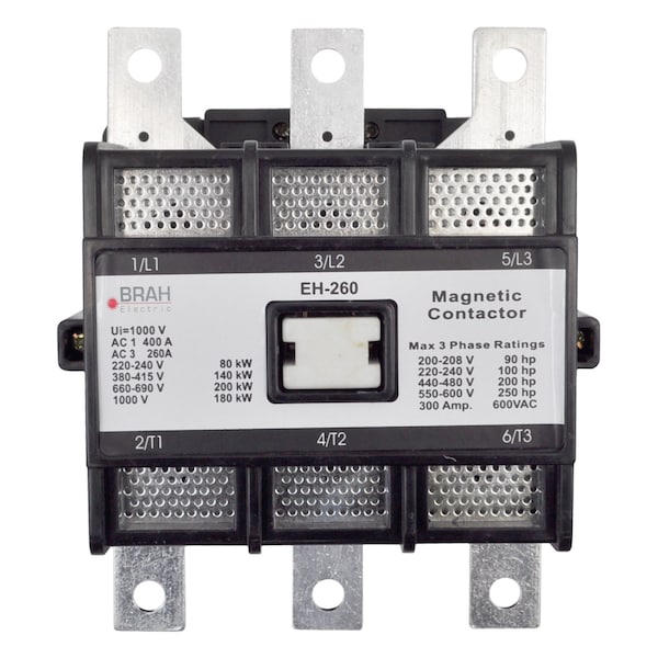 Brah Electric , Replacement 260A 600V 3P with 480VAC Coil for EH Series Contactor EH-260-30-22AS - BEH-260-30-22AS