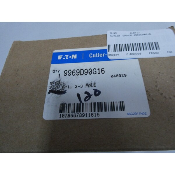 Eaton Cutler-Hammer COIL 110V CONTACTOR PARTS AND ACCESSORY - 9969D90G16