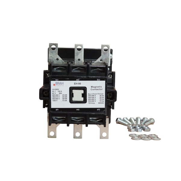 Brah Electric , Replacement 96A 600V 3P with 480VAC Coil for EH Series Contactor EH-90-30-22AS - BEH-90-30-22AS