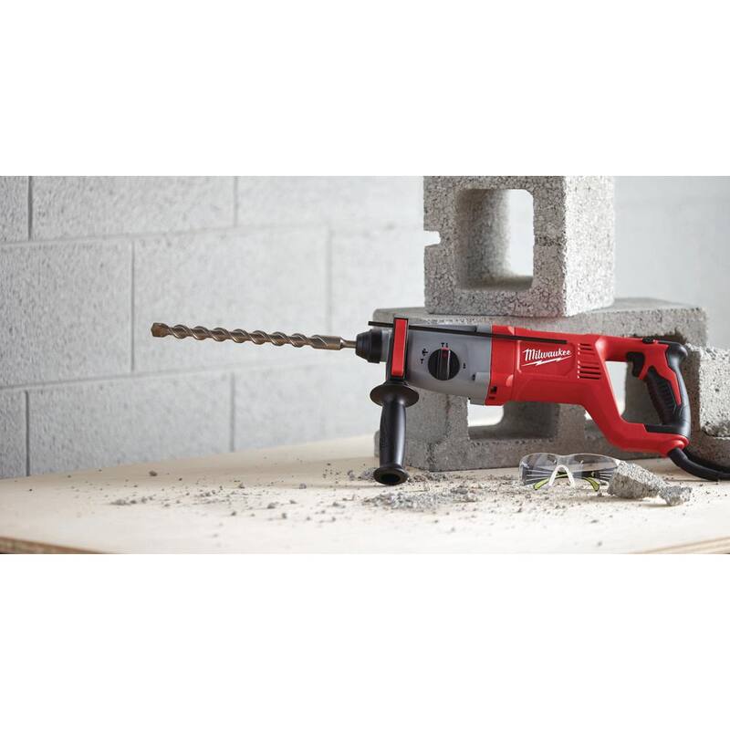 Martillo Rotativo con Mango D y Cableado de 8 Amp de Milwaukee de 1 pulgada SDS con Amoladora Angular Pequeña de 4-1/2 pulgadas con Interruptor deslizante de Bloqueo - 5262-21-6130-33