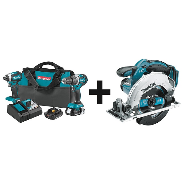 Makita Cordless Combination Kit, 3 Tools, 18V DC - XT269R + XSS02Z