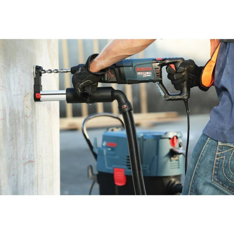 Martillo rotativo Bosch Bulldog Xtreme de 8 amperes y 1 pulgada con velocidad variable con cable SDS-Plus y taladro con martillo de concreto, con amoladora angular de 4-1/2 pulgadas gratis - 11255VSRGWS8-45