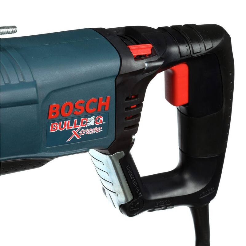 Martillo rotativo Bosch Bulldog Xtreme de 8 amperes y 1 pulgada con velocidad variable con cable SDS-Plus y taladro con martillo de concreto, con amoladora angular de 4-1/2 pulgadas gratis - 11255VSRGWS8-45