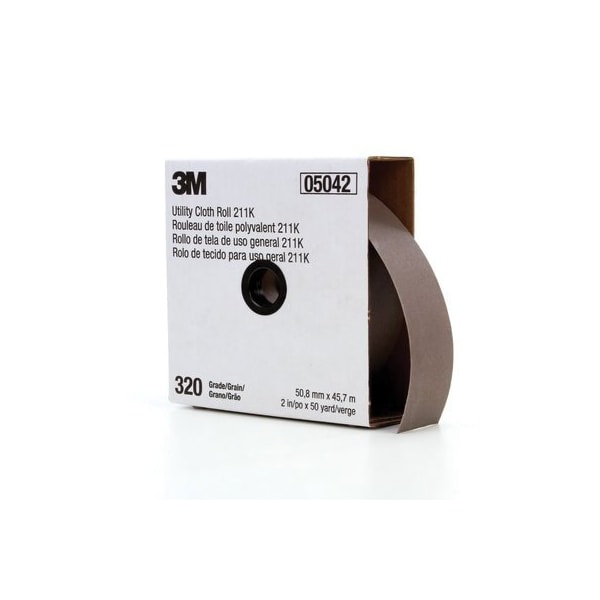 Rollo de tela de uso general 3M 211K, 1-1/2 pulgadas x 50 yardas 320 grano J - 7000118351
