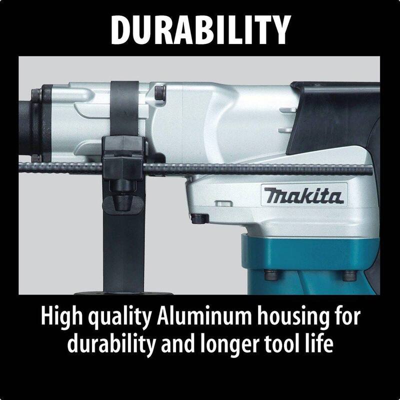 Makita 12 Amperios 1-9/16 pulg. Taladro percutor rotativo de hormigón/mampostería con mango lateral tipo D y estuche resistente - HR4041C