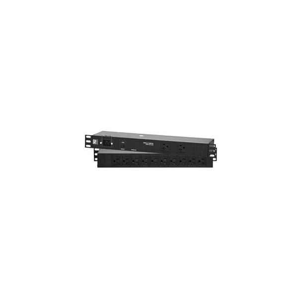 Chatsworth Products Cpi METERED HORIZONTAL PWR STRIP, SGL PHASE, 125V, 20A, 12-RECPT - 13239-758